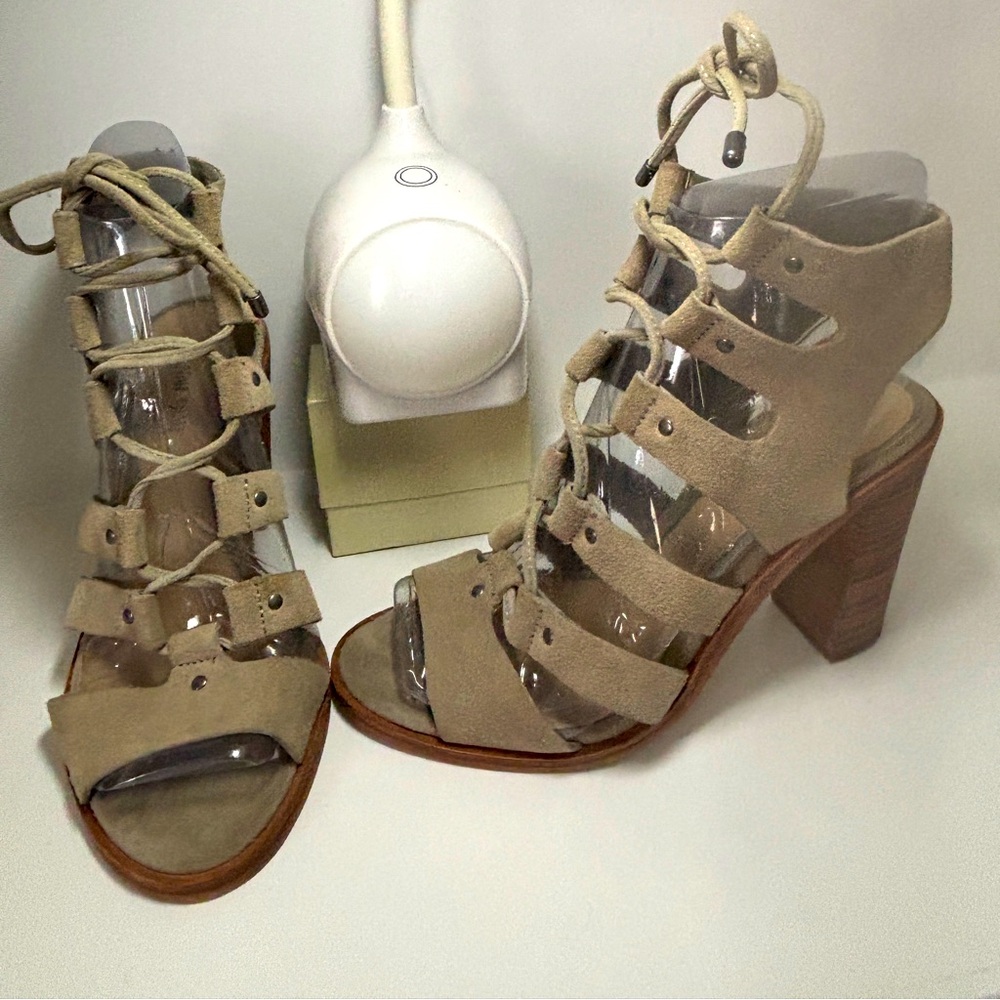Gianni Bini Suede Chunky Heel Gladiator Sandal; 6.5